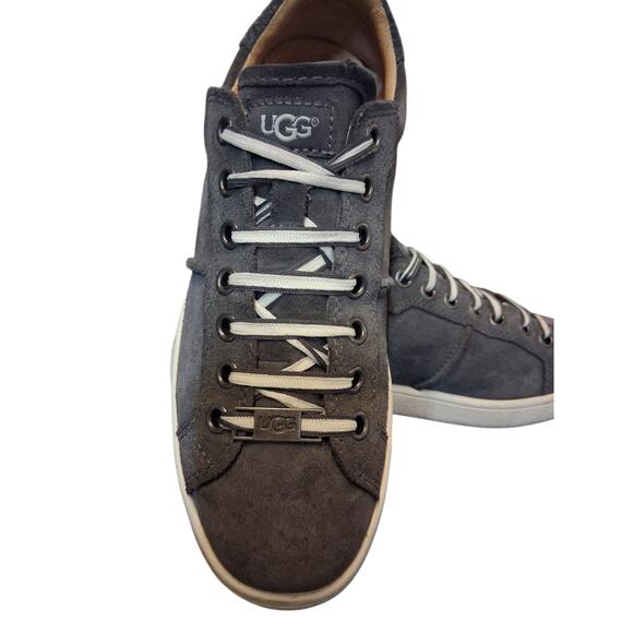 UGG Womens size 8 MILO Grungecore Academia Preppy Lace Up Gray Suede Sneakers - Picture 12 of 16